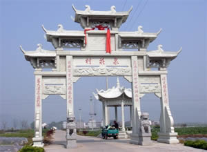 新農村三門石牌坊加工案例