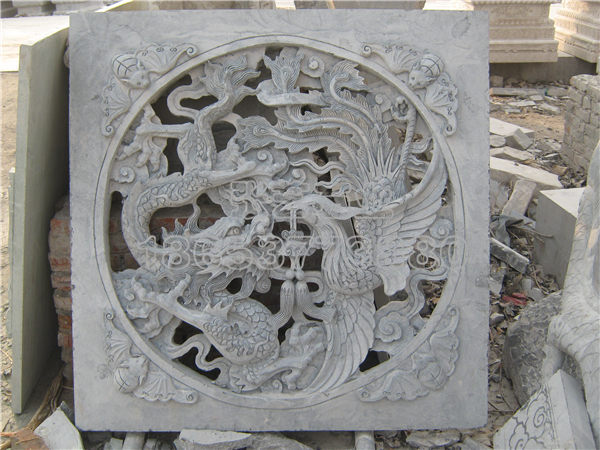 古建筑鏤空石雕花窗