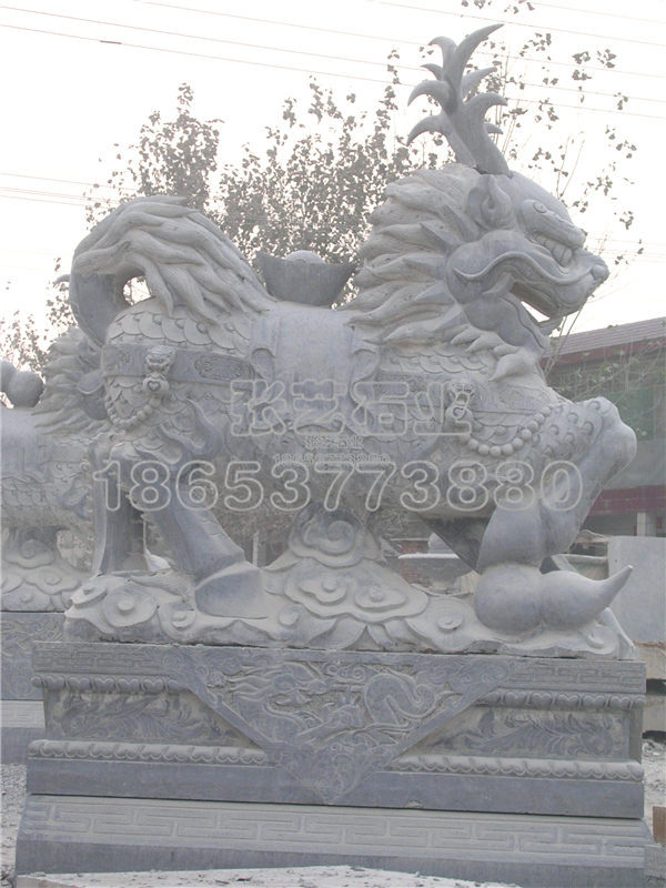 石雕動物,石雕麒麟獻寶