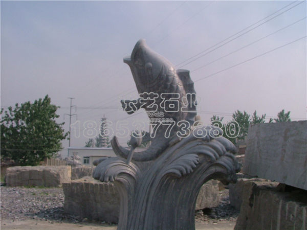 石雕動物,石雕魚,石雕連年有余