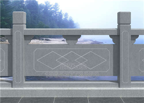 景區菱形浮雕圖案石護欄-石欄桿