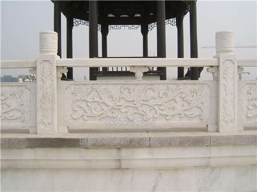 涼亭周圍漢白玉石圍欄-石欄桿