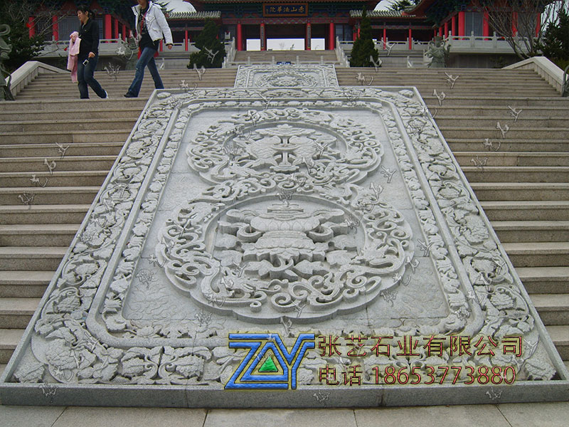 寺廟佛教八寶石雕御道御路