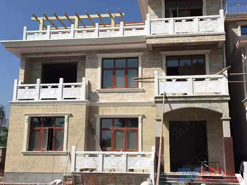 別墅漢白玉陽臺石欄桿