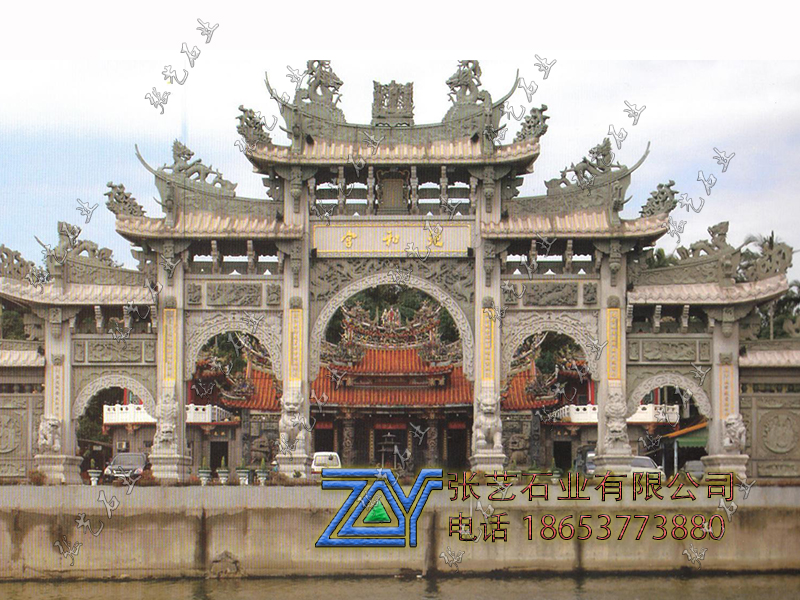 寺廟石頭山門-石牌坊