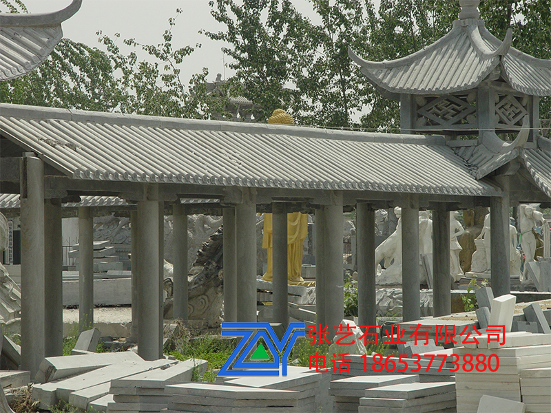 石亭子，石頭長廊