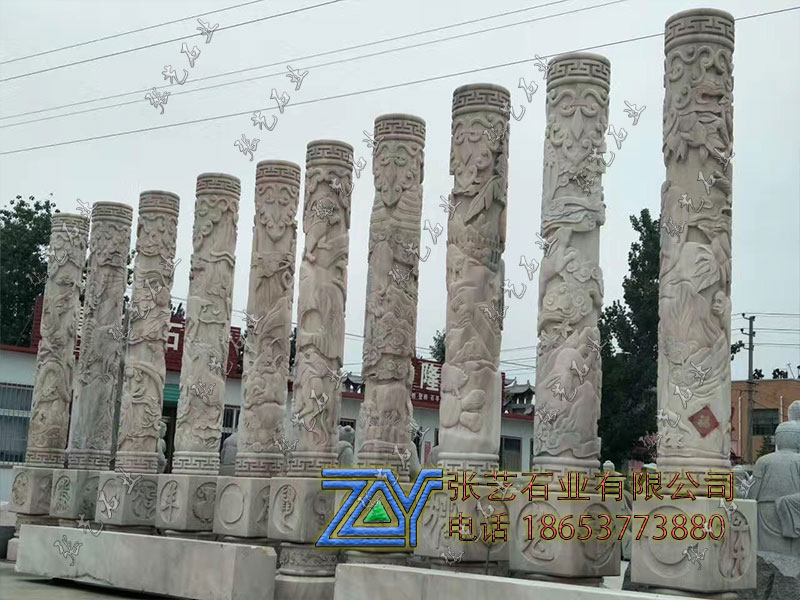 晚霞紅十二生肖文化柱