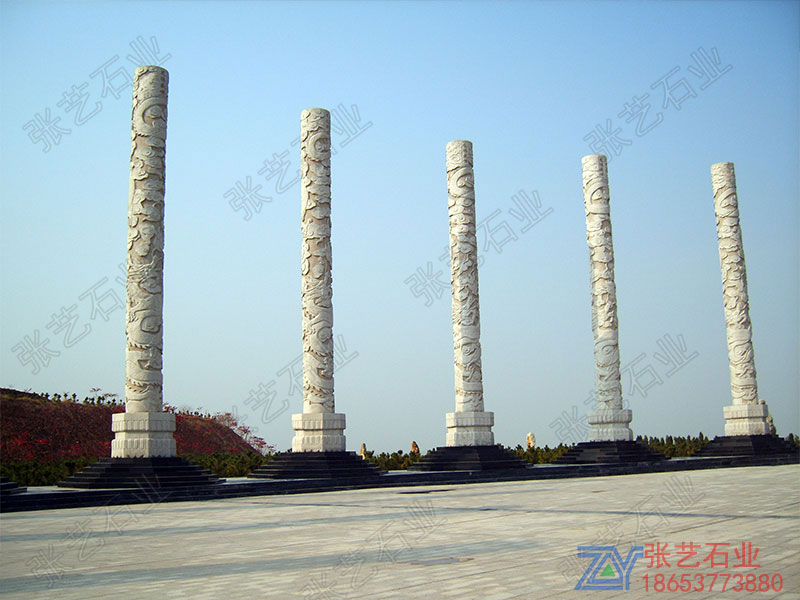 花崗巖石龍柱-廣場文化柱廠家