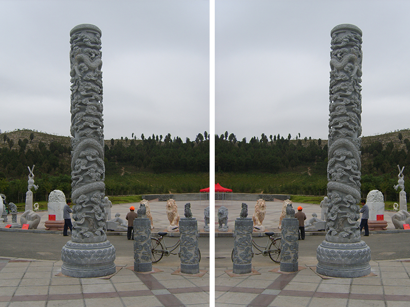 石龍柱廠家介紹石頭柱子的雕刻細節