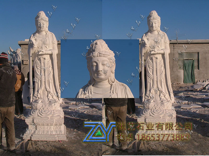 漢白玉石雕觀音人物雕像
