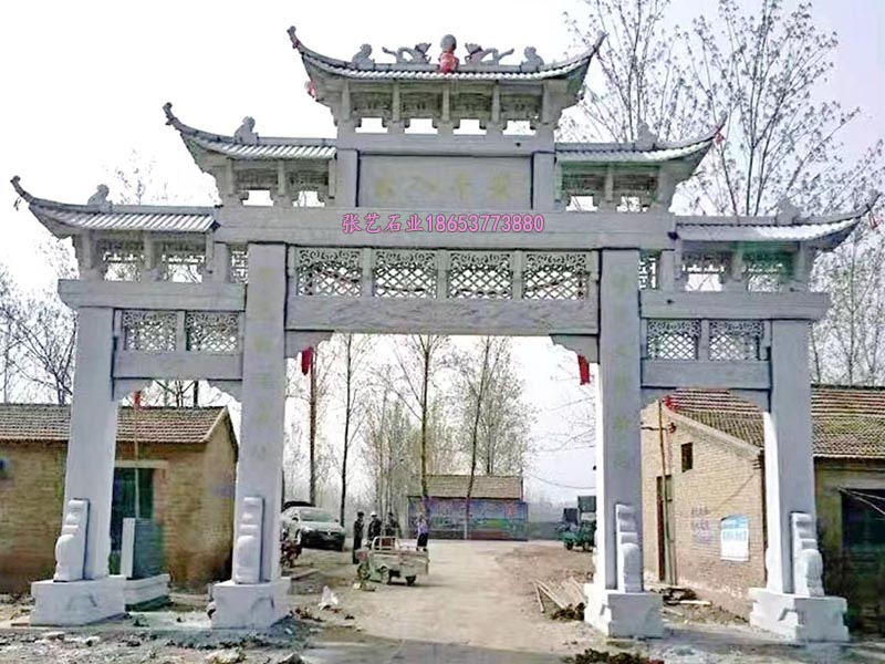 村口石牌坊三門五樓樣式