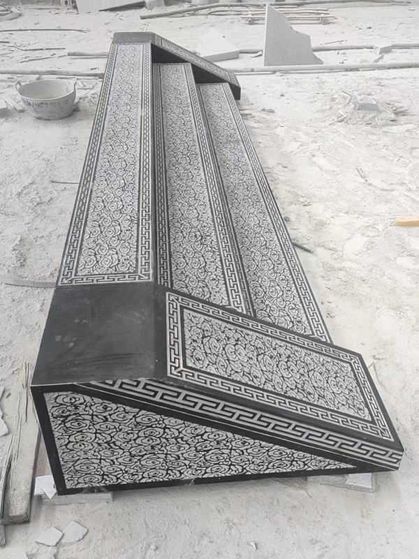 青石祥云浮雕踏步石